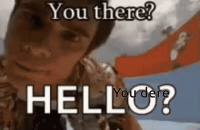 Man Talking On Cell Phone Saying You There Hello GIF