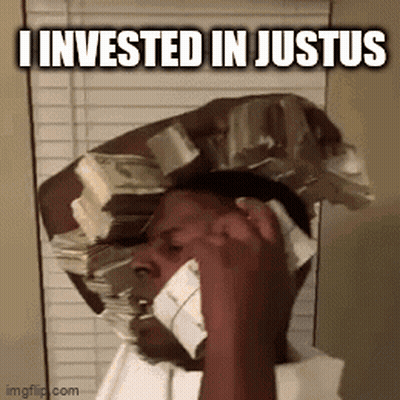 Man Talking On Cell Phone Wearing Money Hat GIF