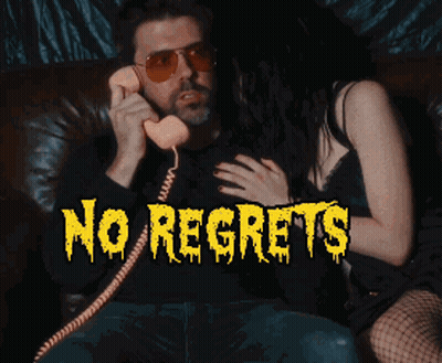Man Talking On Phone Next To Woman No Regrets GIF