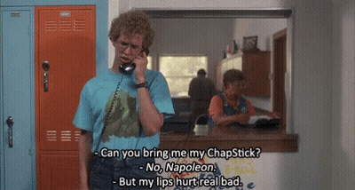 Man Talking On Phone Saying Can You Bring Me My Chapstick GIF