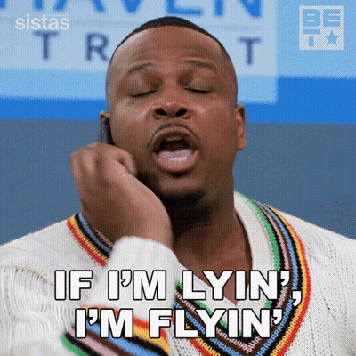 Man Talking On Phone Saying If I'm Lying I'm Flying GIF