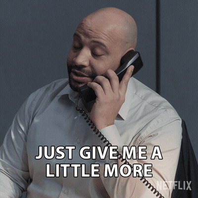 Man Talking On Telephone Saying Just Give Me A Little More GIF