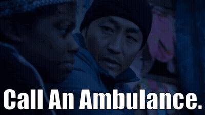 Man Talking To Another Man Call An Ambulance GIF
