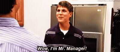 Man Talking To Another Man In Kitchen Says Wow I'm Mr Manager GIF