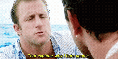 Man Talking To Another Man On Boat Saying That Explains Why I Hate People GIF