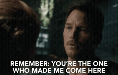 Man Talking To Another Man Remember You're The One Who Made Me Come Here GIF