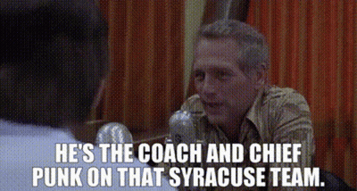 Man Talking To Another Man Saying He's The Coach And Chief Punk GIF