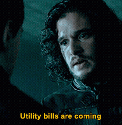 Man Talking To Another Man Utility Bills Are Coming GIF