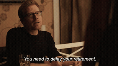 Man Talking To Another Saying You Need To Delay Your Retirement GIF