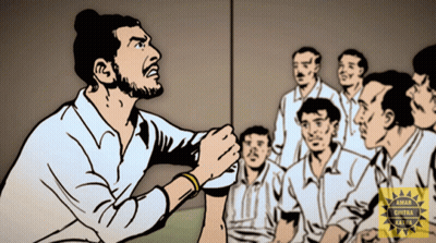 Man Talking To Men With Amara Ghitta Kail GIF