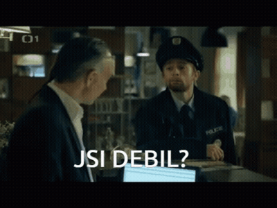 Man Talking To Police Officer Jsi Debil GIF