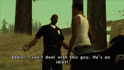 Man Talking To Police Officer Saying Eddie GIF
