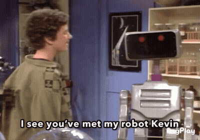 Man Talking To Robot Kevin GIF