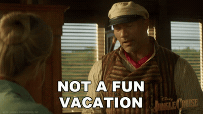 Man Talking To Woman Not A Fun Vacation GIF