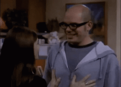 Man Talking To Woman Saying Chicken Pot GIF