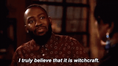 Man Talking To Woman Saying I Truly Believe That It Is Witchcraft GIF