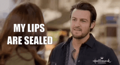 Man Talking To Woman Saying My Lips Are Sealed GIF