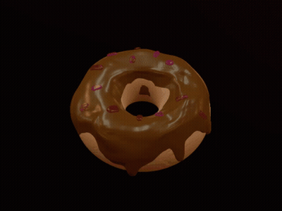 Man Talking To Woman With Donut And Brick Wall GIF