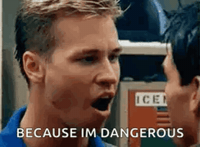 Man Talking With Because Im Dangerous GIF