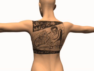 Man Tattoo Back Says Life In World Income GIF