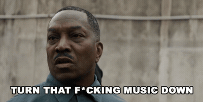 Man Telling Someone To Turn Music Down GIF