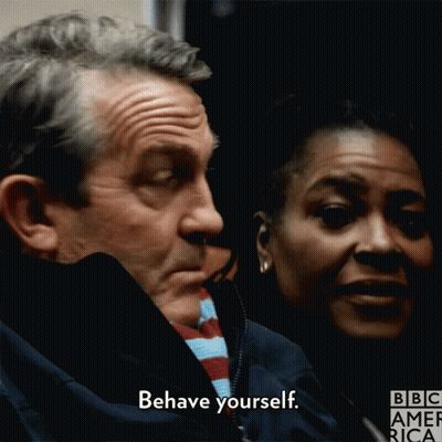 Man Telling Woman Behave Yourself GIF