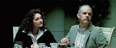 Man Telling Woman He Is Risen GIF