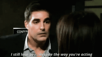 Man Telling Woman I Still Love You Despite Your Acting GIF