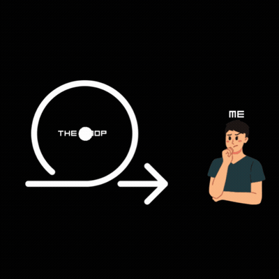 Man Thinking In Front Of Purple Circle Saying The Loop GIF