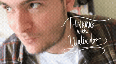 Man Thinking With Watercolor GIF
