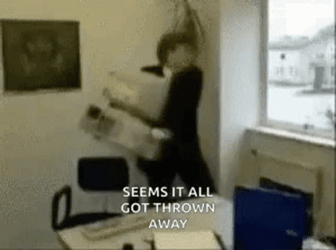 Man Throw Computer All Got Thrown Away GIF
