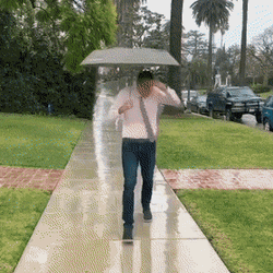 Man Throw His Umbrella GIF