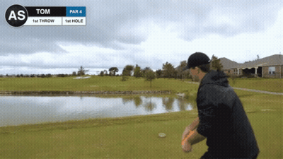 Man Throwing Frisbee On Golf Course Tom GIF