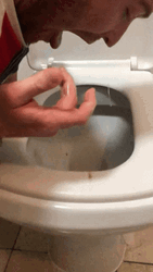 Man Throwing Up On Toilet Bowl GIF