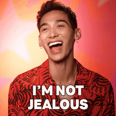 Man Tiger Print Shirt Laughing I'm Not Jealous GIF
