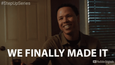 Man Toasting With Champagne Saying We Finally Made It GIF