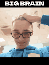 Man Touching Head Big Brain GIF