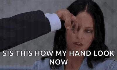 Man Touching Woman's Forehead Asking Is This How My Hand Look Now GIF