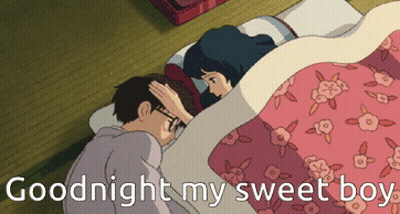Man Touching Woman's Forehead Saying Goodnight My Sweet Boy GIF