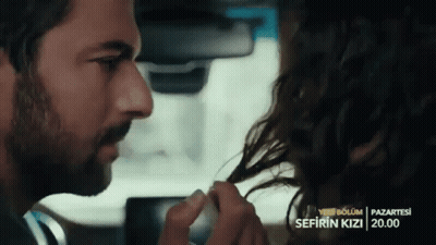 Man Touching Woman's Hair Sefirin Kizi GIF