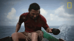 Man Trapped In Flooding In The Boat GIF