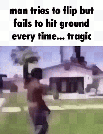 Man Tries To Flip But Fails To Hit Ground Every Time Tragic GIF