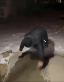 Man Trying To Avoid Slipping GIF