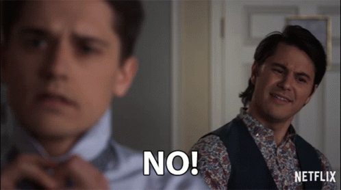 Man Tying Tie And Another Saying No GIF