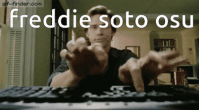 Man Typing Freddie Soto OSU On Screen GIF