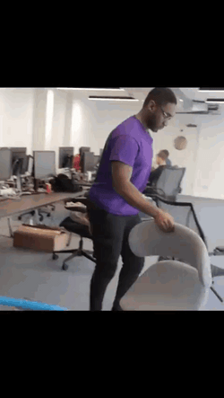 Man Typing On Huge Keyboard GIF