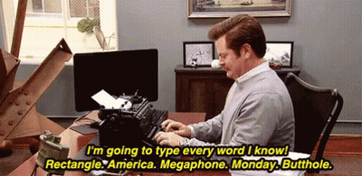 Man Typing On Typewriter Saying I'm Going To Type Every Word I Know GIF
