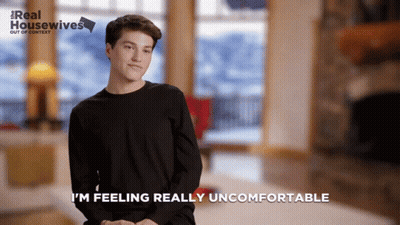 Man Uncomfortable In Front Of Real Housewives Poster GIF
