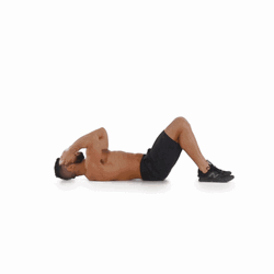 Man Unshirt Doing Crunches Exercise GIF
