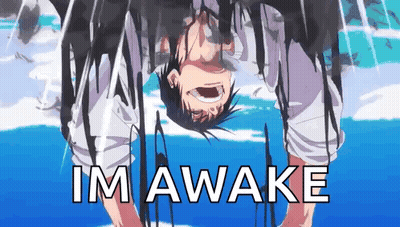 Man Upside Down Saying Im Awake GIF